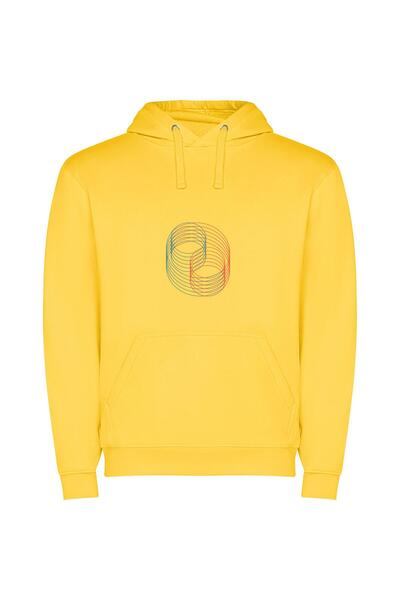 iLovePrints Colorful Circles - Minimalist Interlock Φούτερ με κουκούλα σε χρώ...