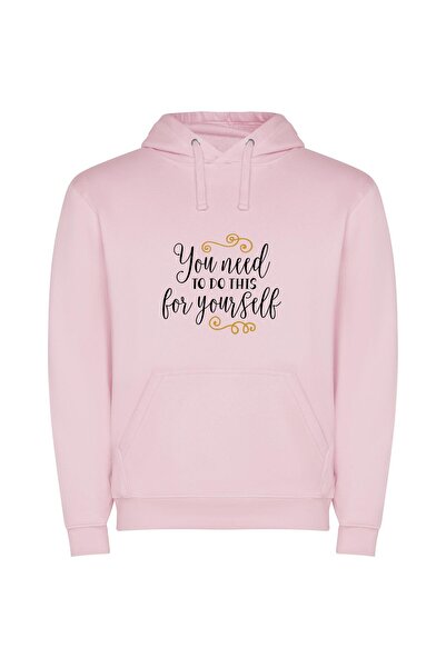iLovePrints DIY Self-Inspired Header Φούτερ με κουκούλα σε χρώμα Ροζ