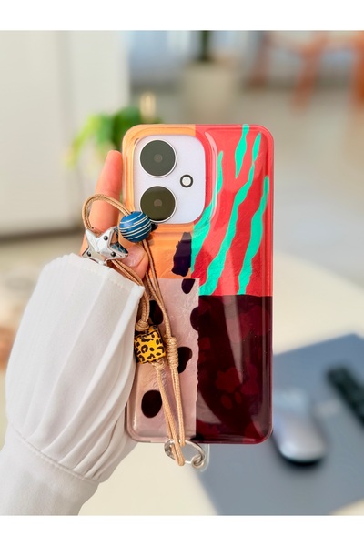 Go Aksesuar Xiaomi Redmi 13C Uyumlu SHİNE Charm LEOPAR Tasarımlı Silikon Kılıf
