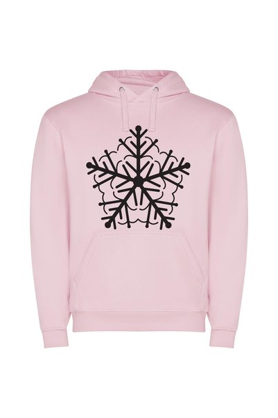 iLovePrints Mystical Winter Whispers Φούτερ με κουκούλα σε χρώμα Ροζ