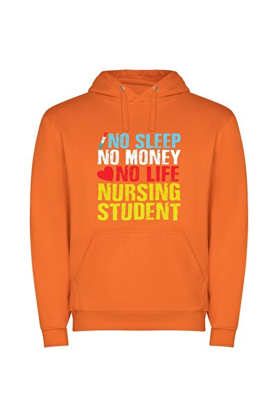 iLovePrints Sleepless Nurse's Student Stripes Φούτερ με κουκούλα σε χρώμα Πορ...