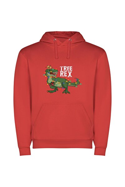 iLovePrints Stellar Steampunk T-Rex Φούτερ με κουκούλα σε χρώμα Κόκκινο