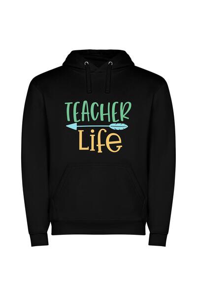 iLovePrints Teacher's True-Life Journey Φούτερ με κουκούλα σε χρώμα Μαύρο