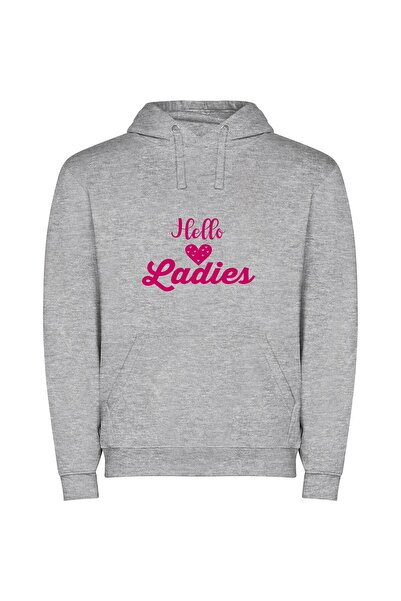 iLovePrints Pretty in Pink Greetings Φούτερ με κουκούλα σε χρώμα Γκρι