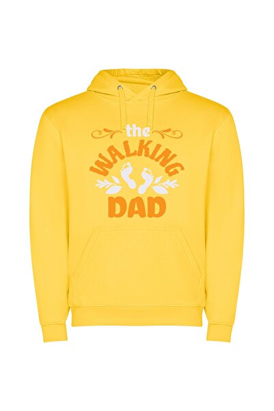 iLovePrints Daddy's Proud Walk Φούτερ με κουκούλα σε χρώμα Κίτρινο