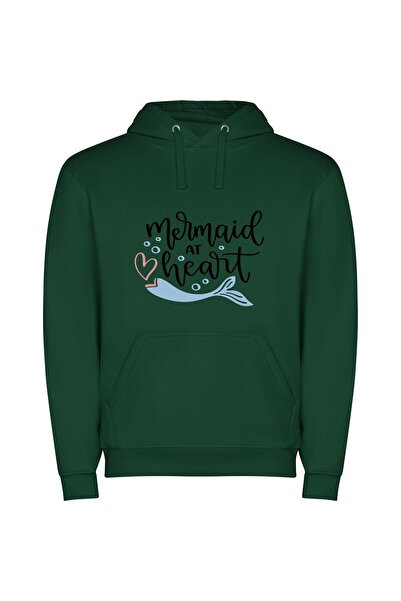 iLovePrints Enchanting Mermaid Magic Φούτερ με κουκούλα σε χρώμα Πράσινο