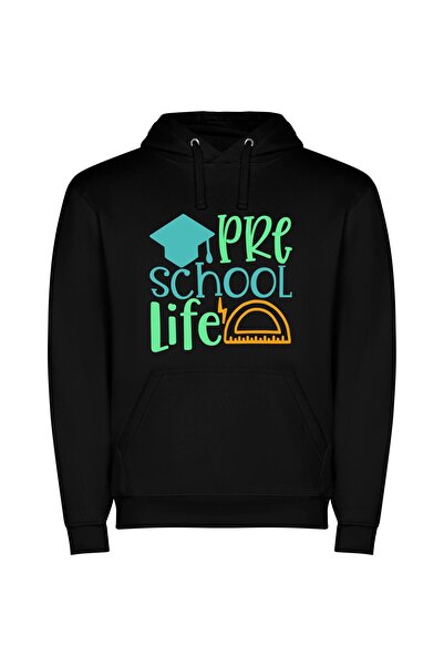 iLovePrints Cap of Pre School Φούτερ με κουκούλα σε χρώμα Μαύρο