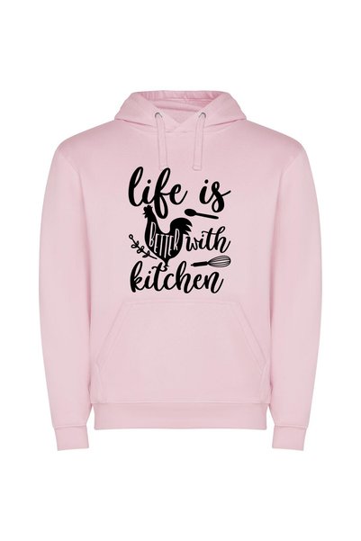 iLovePrints Sophisticated Kitchen Wisdom Φούτερ με κουκούλα σε χρώμα Ροζ