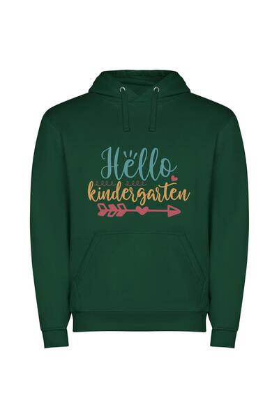 iLovePrints Hello Kiddy Central Φούτερ με κουκούλα σε χρώμα Πράσινο