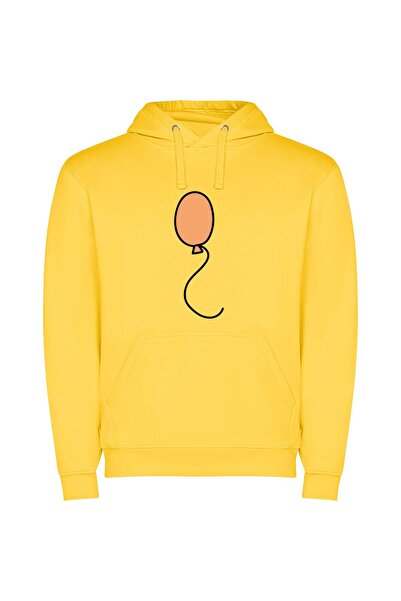 iLovePrints Whimsical Balloon Delight Φούτερ με κουκούλα σε χρώμα Κίτρινο