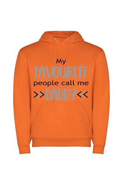 iLovePrints Daddy's Classy Favorite People Φούτερ με κουκούλα σε χρώμα Πορτοκαλί