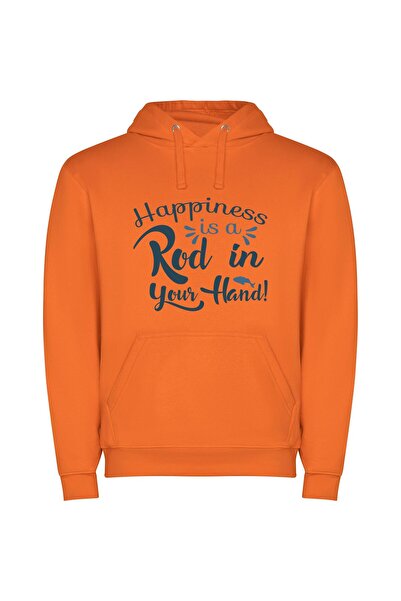 iLovePrints Joyful Rod of Happiness Φούτερ με κουκούλα σε χρώμα Πορτοκαλί