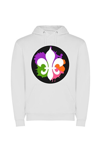 iLovePrints Mardi Ink: Color Splash Φούτερ με κουκούλα σε χρώμα Λευκό