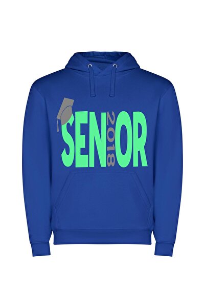 iLovePrints Cap & Class 2018 Φούτερ με κουκούλα σε χρώμα Μπλε