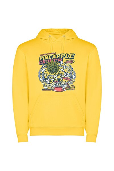 iLovePrints Fruity Vision: Official Pineapple Φούτερ με κουκούλα σε χρώμα Κίτ...