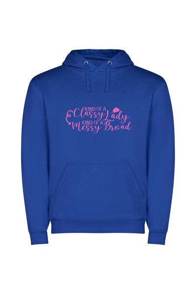iLovePrints Elegant Chaos Unleashed Φούτερ με κουκούλα σε χρώμα Μπλε