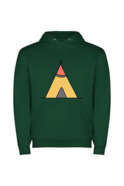 iLovePrints Red Top Teepee Dreams Φούτερ με κουκούλα σε χρώμα Πράσινο