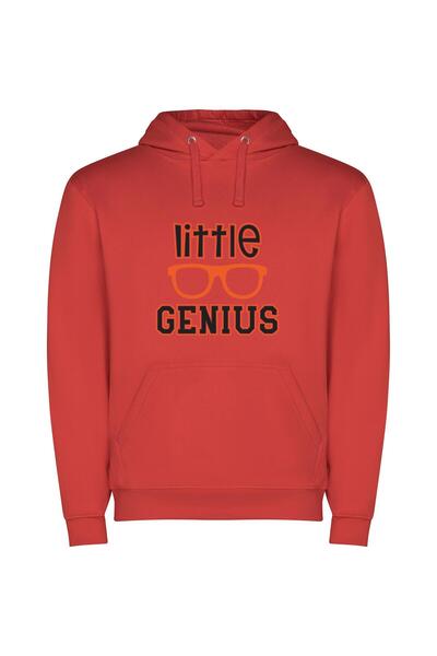 iLovePrints Nerdy Genius Glasses Φούτερ με κουκούλα σε χρώμα Κόκκινο
