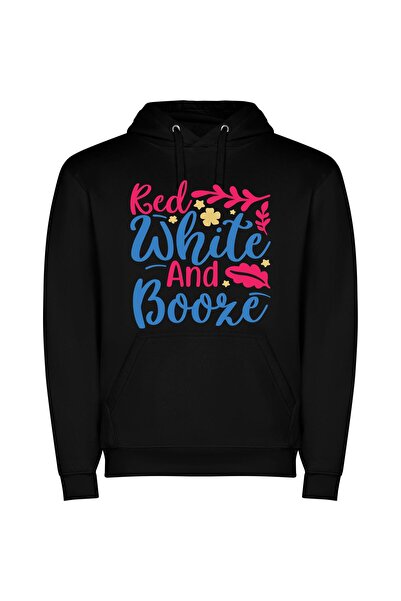 iLovePrints Colorful Booze Fusion Φούτερ με κουκούλα σε χρώμα Μαύρο