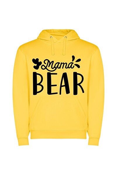 iLovePrints Hanna-Barbera Mama Bear Logo Φούτερ με κουκούλα σε χρώμα Κίτρινο