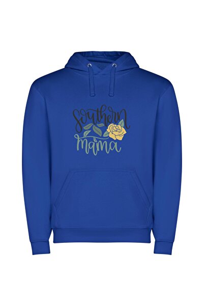 iLovePrints Mama's Southern Charm Φούτερ με κουκούλα σε χρώμα Μπλε