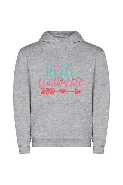 iLovePrints Vibrant Grade Greetings Φούτερ με κουκούλα σε χρώμα Γκρι