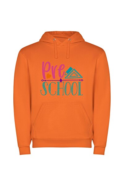 iLovePrints School Love Arrow Φούτερ με κουκούλα σε χρώμα Πορτοκαλί