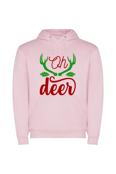 iLovePrints Whimsical Deer Wonderland Φούτερ με κουκούλα σε χρώμα Ροζ