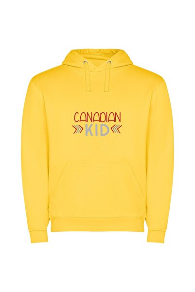 iLovePrints Maple Kid Φούτερ με κουκούλα σε χρώμα Κίτρινο