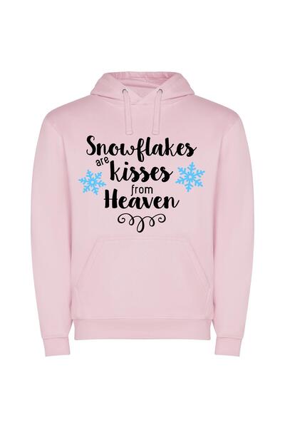 iLovePrints Heavenly Snowfall Bliss Φούτερ με κουκούλα σε χρώμα Ροζ