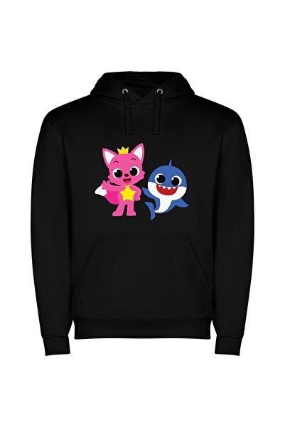 iLovePrints Furry Friends Unite! Φούτερ με κουκούλα σε χρώμα Μαύρο