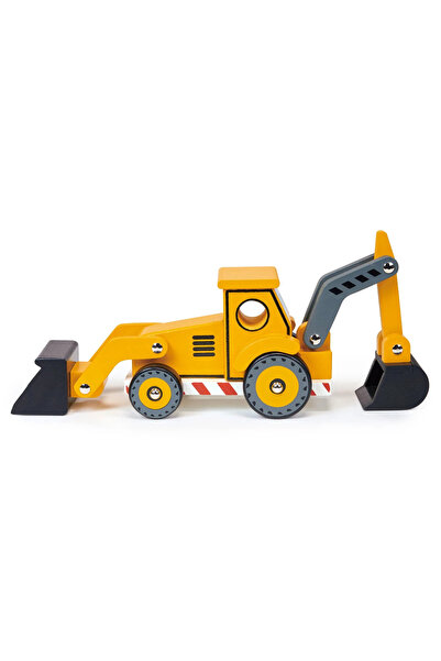 Mentari Excavator din lemn pentru copii - Jucărie ideală pentru un mic constr...
