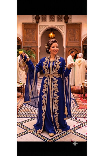 MODA Local Women's Belted Wedding Kaftan Evening Dress 2-Piece Set