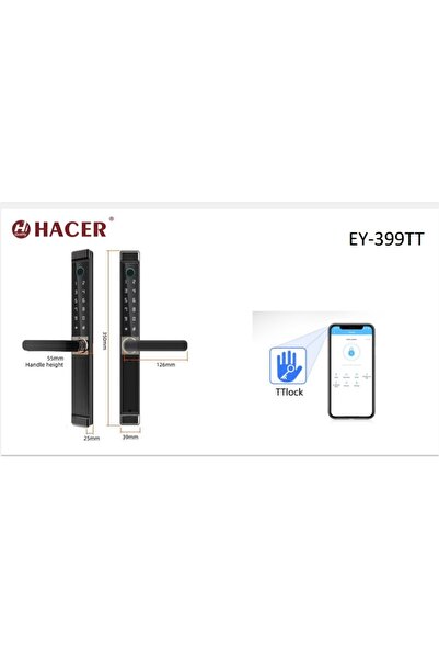 Hacer Ey-399Tt Smart Door Lock with Fingerprint Password Card Mobile Control
