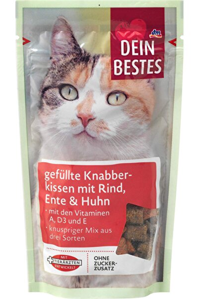 OEM Cat snacks with chicken, beef and duck flavors, 65 g