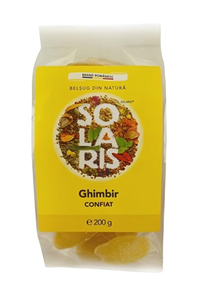 Solaris Plant Ghimbir confiat, 100% , fara aditivi, 200g