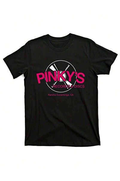 26LIK تي شيرت Pinky's Records Vintage Graphic - تي شيرت رجالي قطني بأكمام قصي...