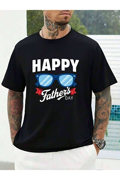 135 تي شيرت Happy Father's Day 180G - تصميم أنيق على شكل نظارات، هدية مثالية ...
