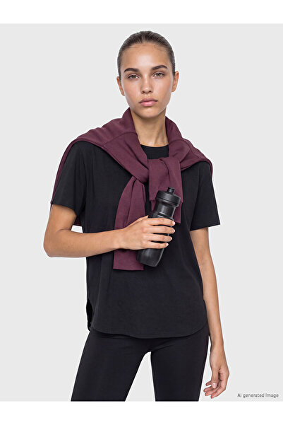 LC Waikiki Anthracite Modal Blend Oversize Women's Sports T-Shirt