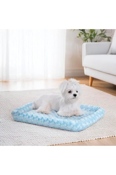 MidWest Homes for Pets Bolster Dog Bed 18L-Inch Gray Dog Bed or Cat Bed w/Com...