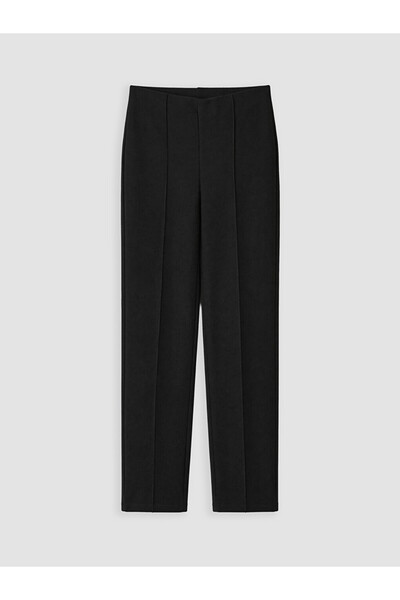 LC Waikiki Black Slim Fit Women's Ribbed Trousers