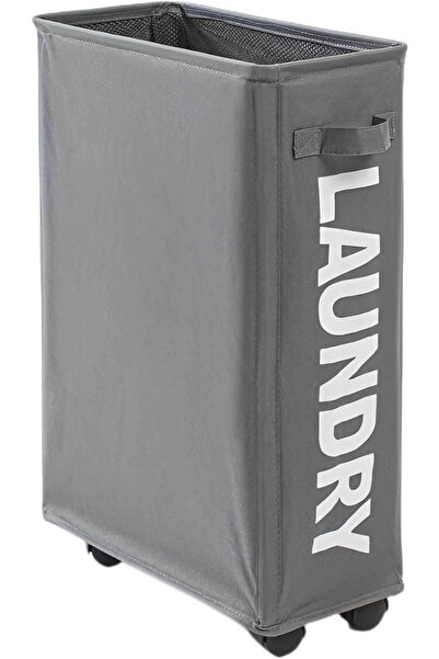 Arabest Rolling Laundry Basket with Wheels,Collapsible Slim Hamper with Handl...