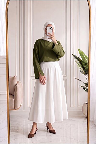 Holehola Melifer Slit and Stitch Detailed Tunic-Ss13203 Khaki