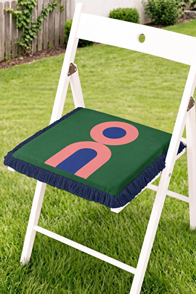 Realhomes Modern Geometric Ring and Arch Motif Fringed Zippered Chair Cushion...