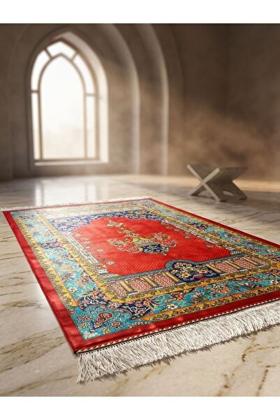 Reis Premium Bambu İpek İran Seccade - Mercan Kırmızı Kandilli Saray Serisi 1...
