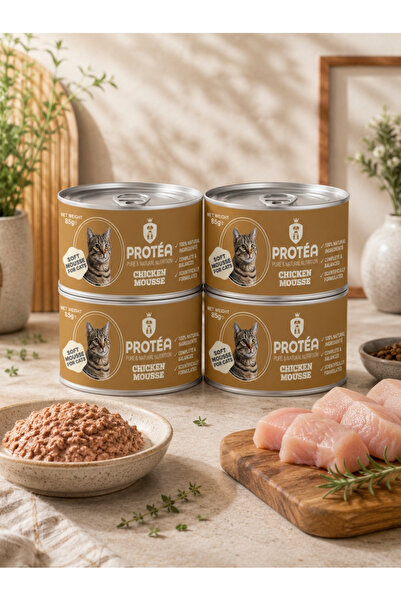Protea طعام قطط بروتيا موس الدجاج 85 جم، غذاء رطب فاخر للقطط، مصنوع من دجاج ع...