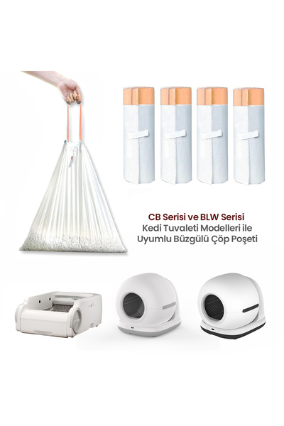 Haustier Otomatik Kedi Tuvaleti Uyumlu Büzgülü Çöp Poşeti 60 Adet 4x15 Adet, ...