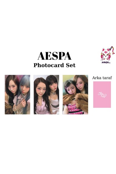 Hara Company مجموعة بطاقات صور ألبوم Kiss N Tell لفرقة AESPA KPOP (3 قطع) إصد...