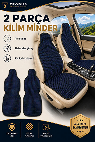 TROBUS Peugeot 3008 2016 ve Sonrası Üniversal Örme Ön 2 Parça Minder Terletme...