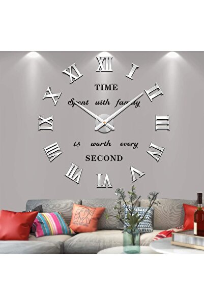 Generic Vangold Large 3D DIY Wall Clock Roman Numerals Clock Frameless Mirror...